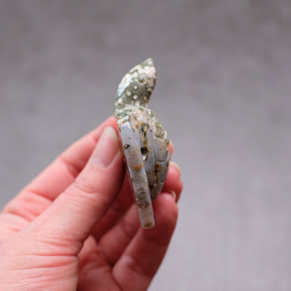 Ocean Jasper Turtle Carving | Crystal Animal | Druzy Crystal Turtle