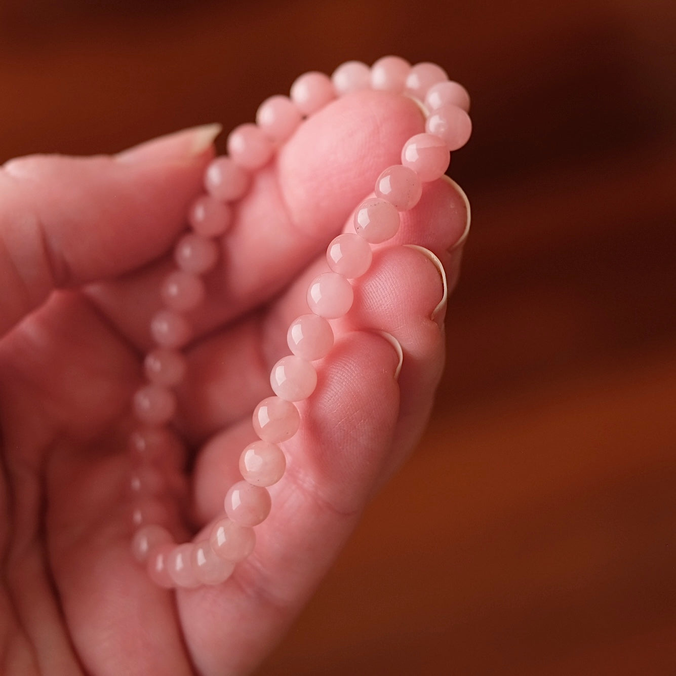 Guava Quartz Crystal Bracelet | Rare Pink Quartz Bracelet