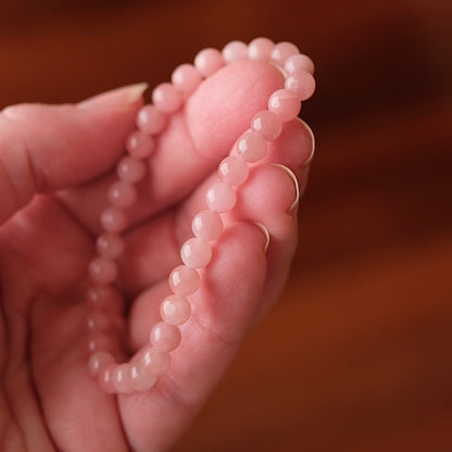 Guava Quartz Crystal Bracelet | Rare Pink Quartz Bracelet