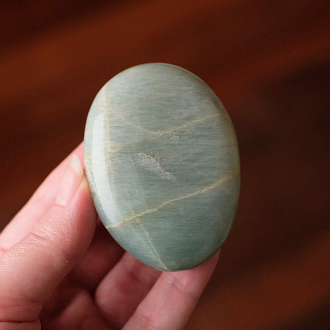 Garnierite Palm | Green Moonstone Crystal Palm Stone