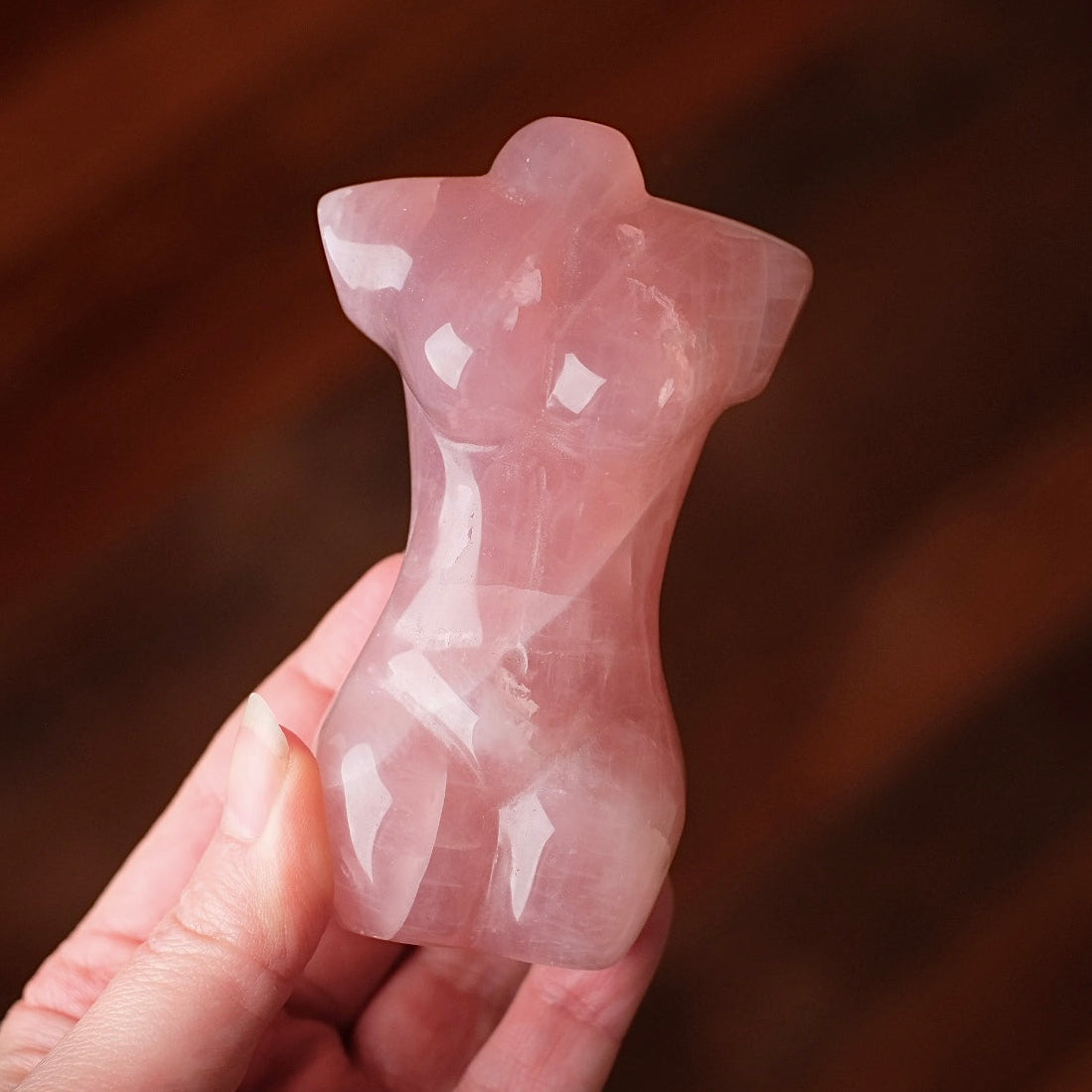Rose Quartz Goddess Figure | Divine Feminine Crystal Carving