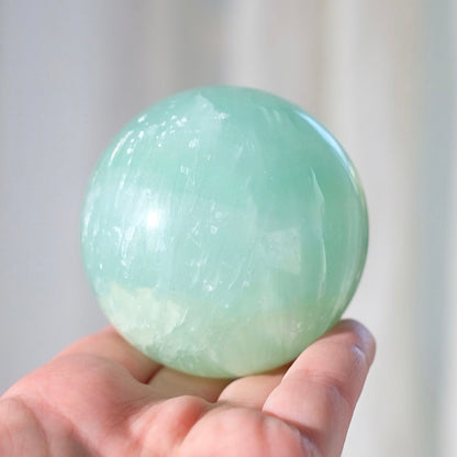 Pistachio Calcite Sphere | Green Calcite Crystal Sphere