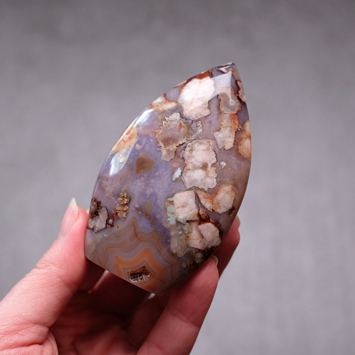 Flower Agate Freeform | Pretty Flower Agate Crystal Flame