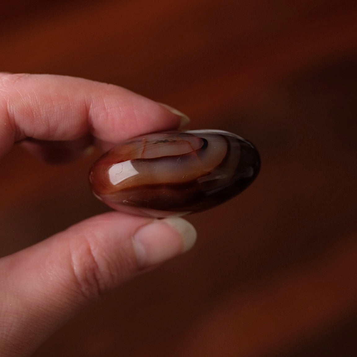 Carnelian Palm | Dark Carnelian Agate Crystal Palmstone