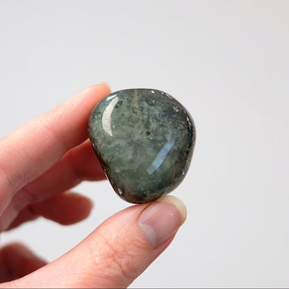 Prehnite Pocket Stone | Prehnite & Epidote Tumbled Crystal