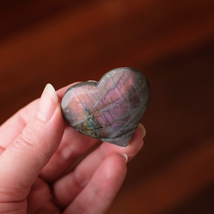 Purple Labradorite Heart | Flashy Labradorite Crystal Heart