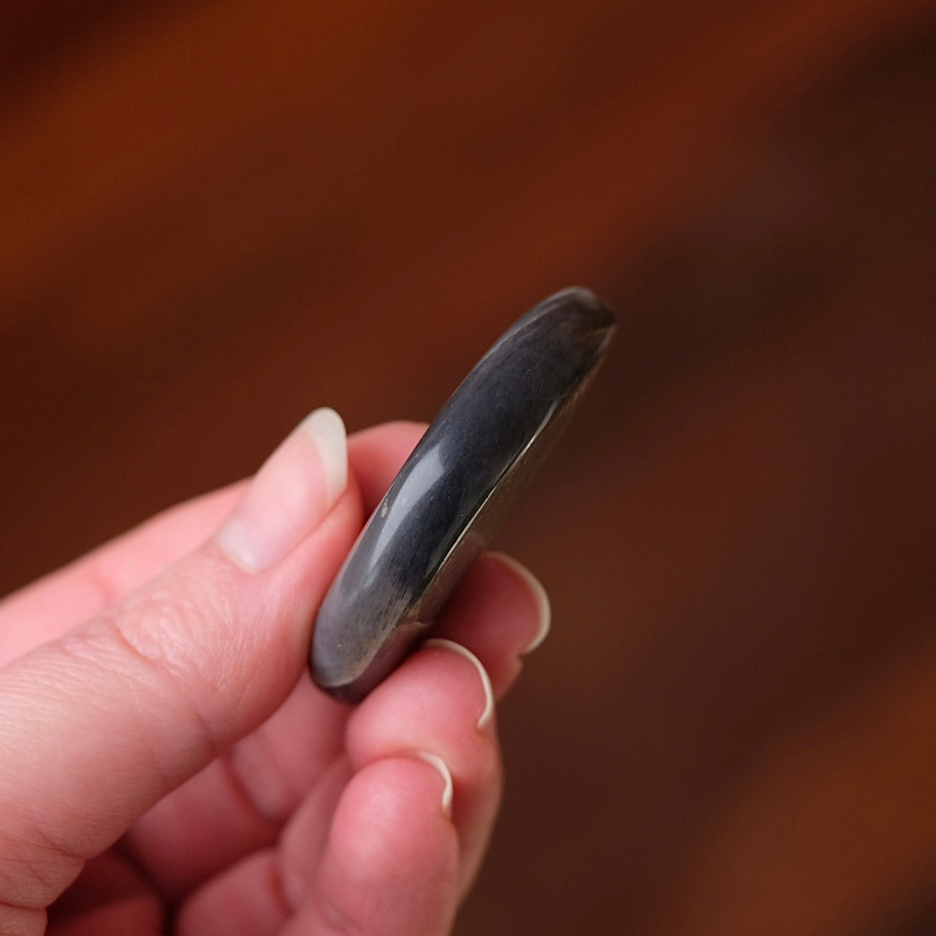 Black Lattice Sunstone Moon | Meteor Sunstone Crystal Moon