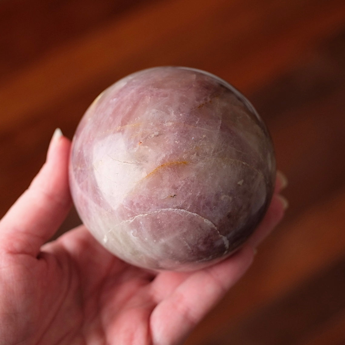 Purple Rose Quartz Sphere | Lavender Rose Quartz Crystal Sphere