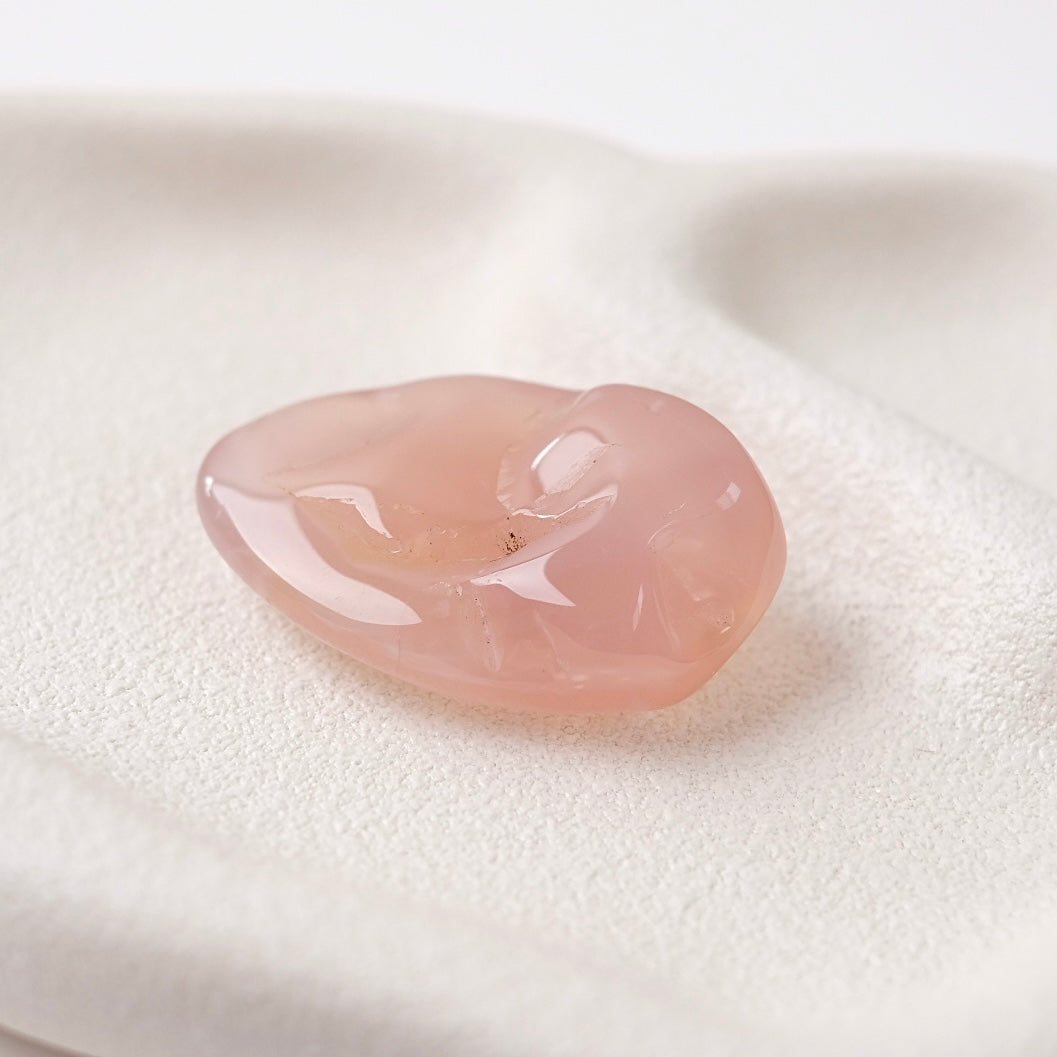 Pink Chalcedony Palm | Chalcedony Pocket Stone