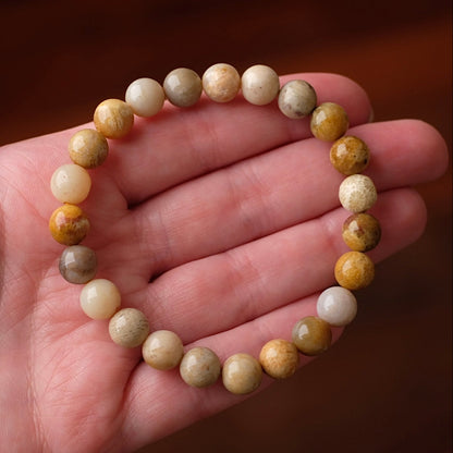 Fossilised Coral Bracelet | Coral Crystal Stretch Bracelet