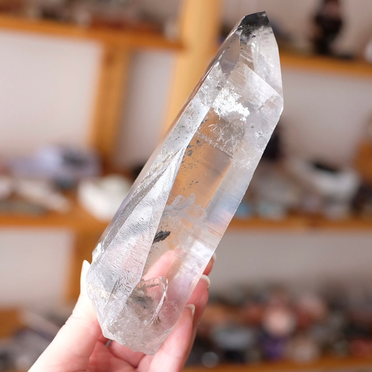 XL Black Phantom Lemurian Quartz Point | Black Lemurian Seed Crystal
