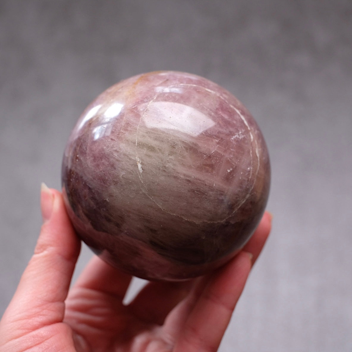 Purple Rose Quartz Sphere | Lavender Rose Quartz Crystal Sphere
