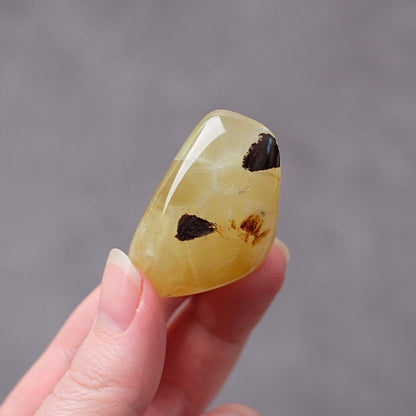Australian Prehnite Pocket Stone | Yellow Prehnite Tumbled Crystal