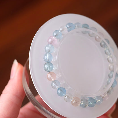 Morganite & Aquamarine Bracelet | Crystal Stretch Bracelet