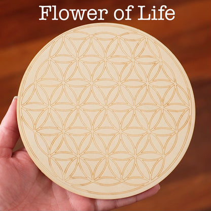 Crystal Grid Board | Sacred Geometry | Wood Gridding Board