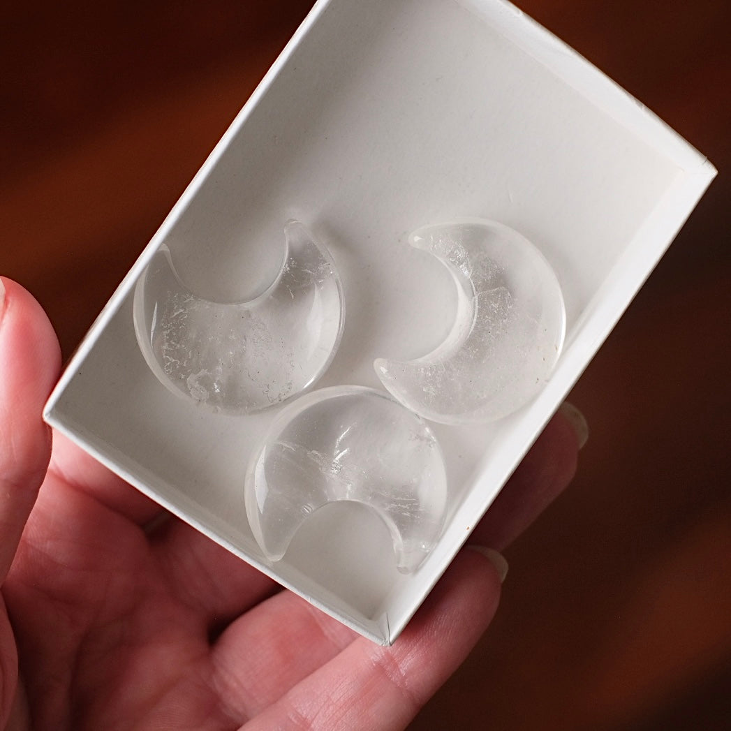 Clear Quartz Moons | Quartz Crystal Moon