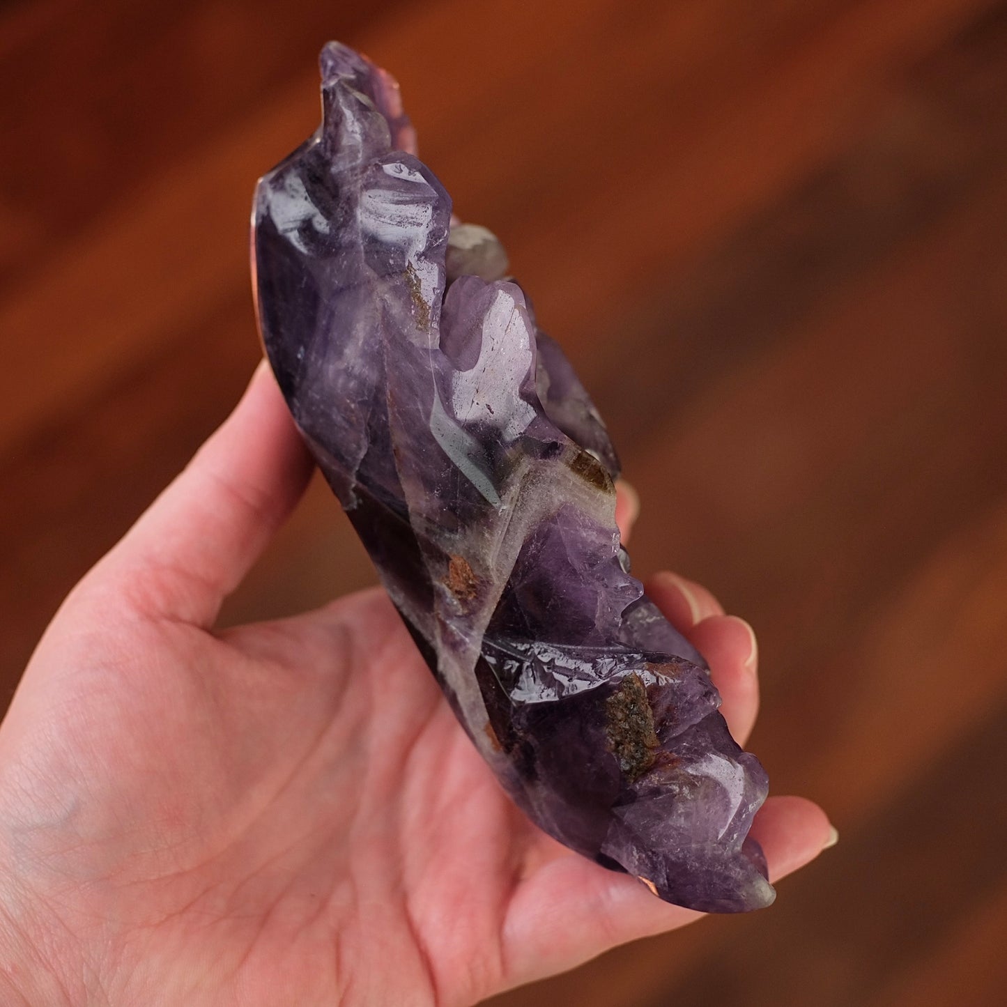 Amethyst Flower | Chevron Amethyst Crystal Rose Carving