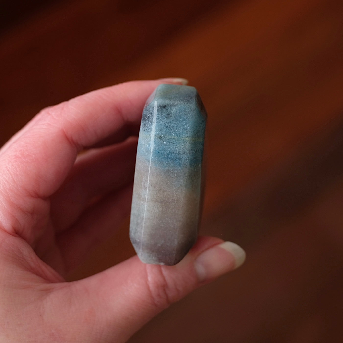Trolleite Heart | Blue Trolleite Faceted Crystal Heart