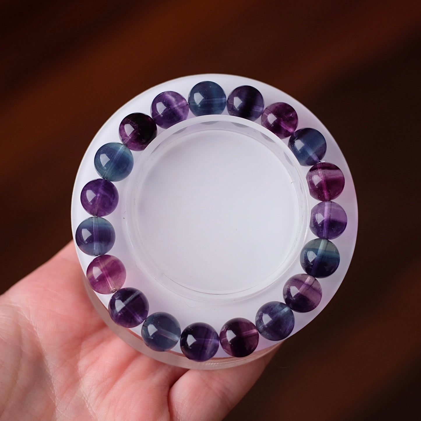 High Grade Rainbow Fluorite Bracelet | Crystal Stretch Bracelet