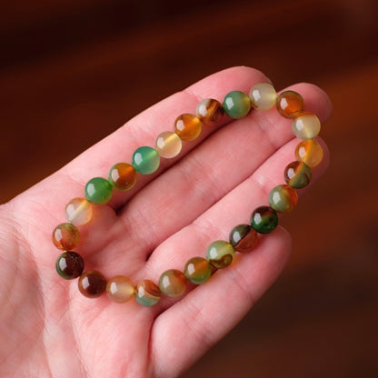 Autumn Chalcedony Bracelet | Agate Crystal Stretch Bracelet