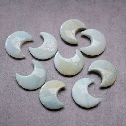 Azumar Moons | Mini Teal Quartz Crystal Moon Carvings