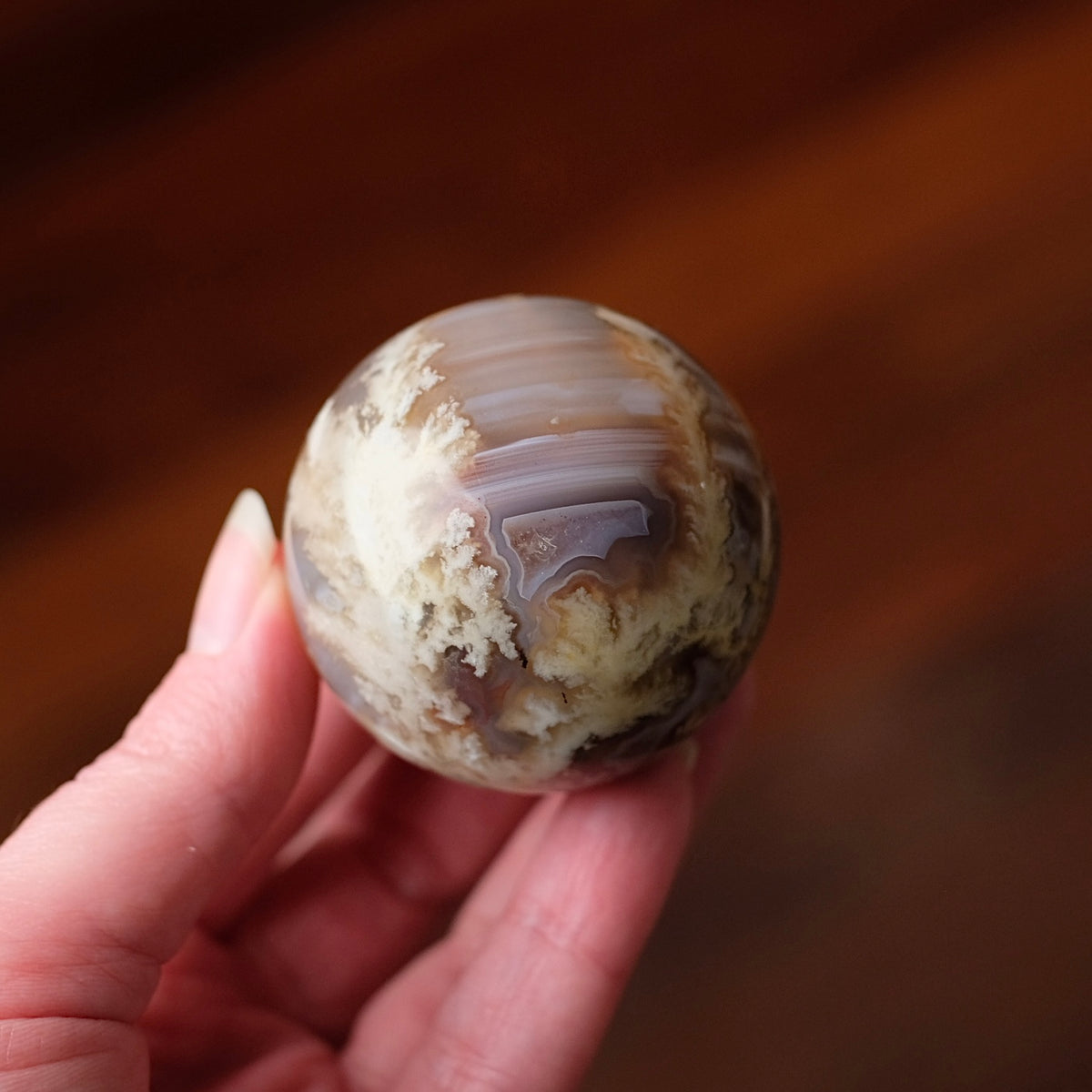 Swazi Agate Sphere | Mozambique Moss Agate Crystal Sphere