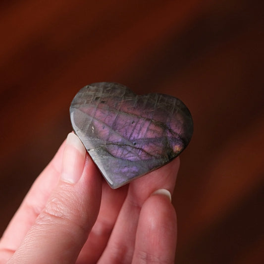 Purple Labradorite Heart | Flashy Labradorite Crystal Heart