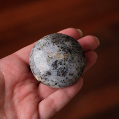 Merlinite Palm Stone | Dendritic Opal Palmstone