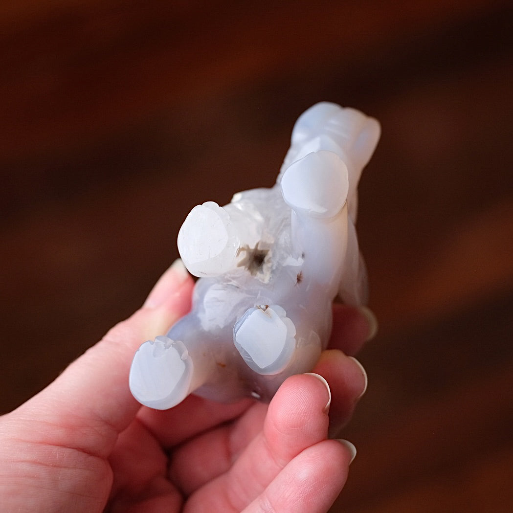 Druzy Agate Elephant Carving | Crystal Animal Carving