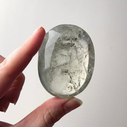 Prasiolite Palm | Green Amethyst Crystal Palmstone