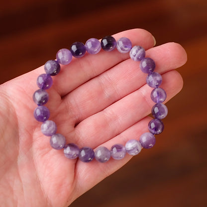 Dream Amethyst Bracelet | Chevron Amethyst Crystal Stretch Bracelet
