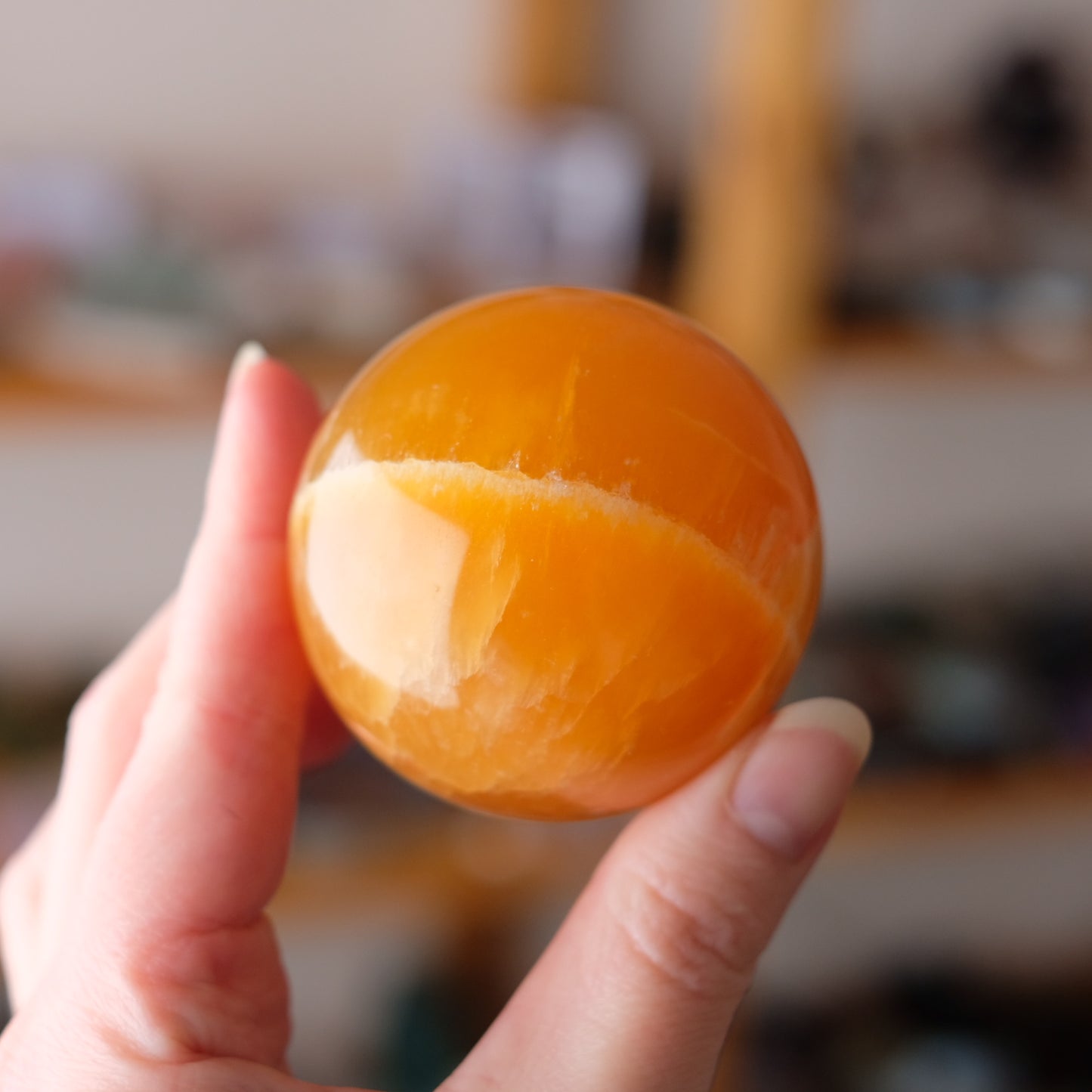 Orange Calcite Sphere | Calcite Crystal Sphere