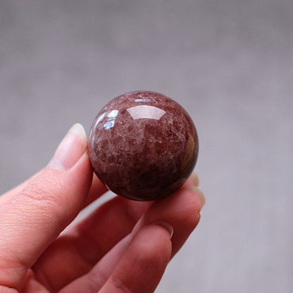 Tanzberry Quartz Crystal Sphere | Red Aventurine Sphere
