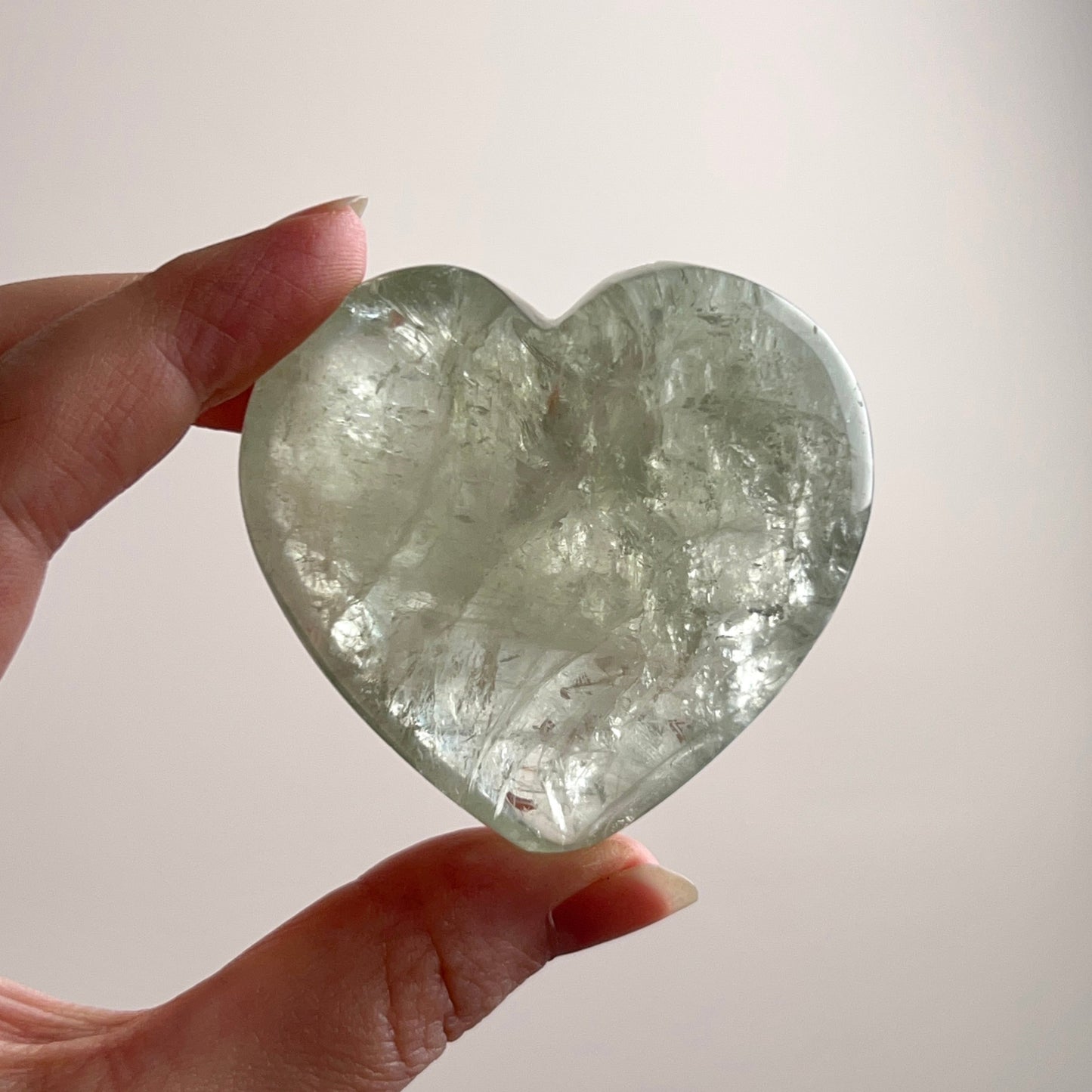 Prasiolite Heart | Prasiolite Green Amethyst Crystal Heart