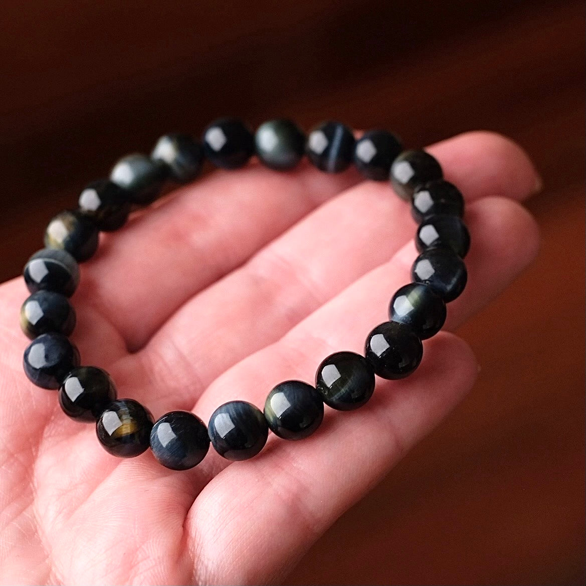 Blue Tiger Eye Bracelet | Hawk Eye Crystal Bracelet