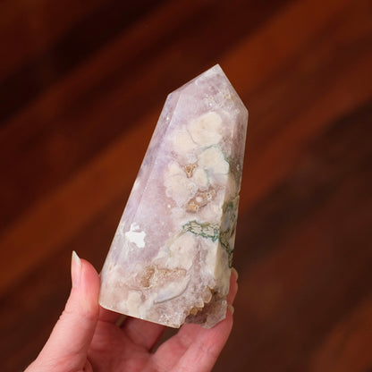 Flower Agate + Amethyst Tower | Amethyst Flower Agate Crystal Point