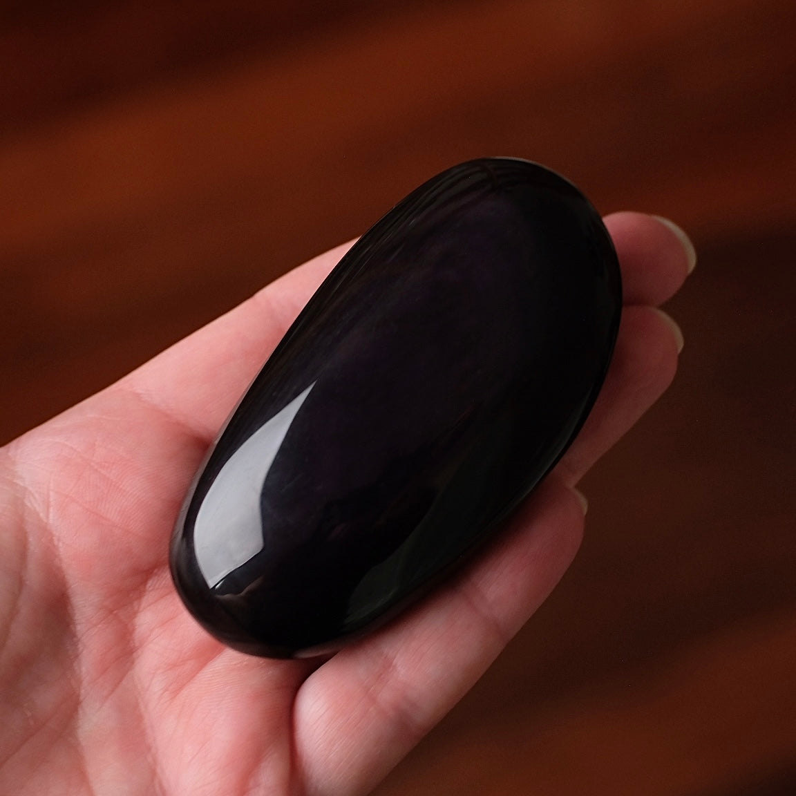 Rainbow Obsidian Palm | Velvet Obsidian Crystal Palmstone