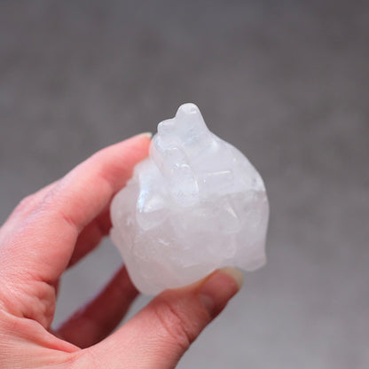 Clear Quartz Anatomical Heart Carving | Human Crystal Heart