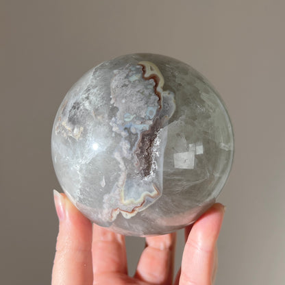Green Quartz Sphere | Prasiolite Flower Agate Crystal Sphere
