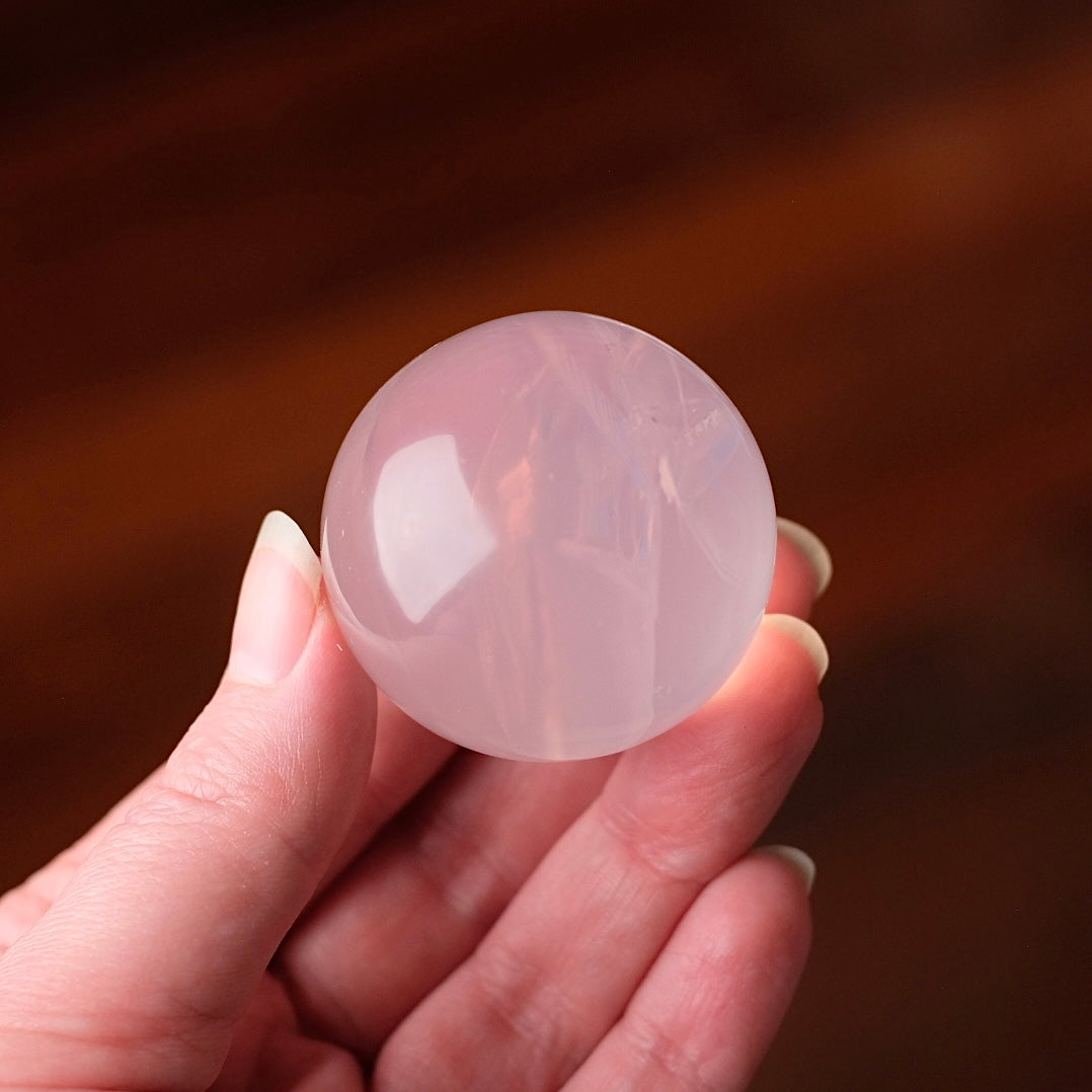 Girasol Rose Quartz Sphere | Mozambique Rose Quartz Crystal Sphere