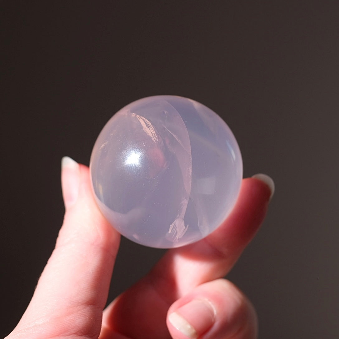 Girasol Rose Quartz Sphere | Mozambique Rose Quartz Crystal Sphere