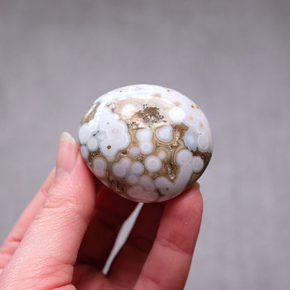 Old Stock Ocean Jasper Palm | Orbicular OJ Crystal Palmstone