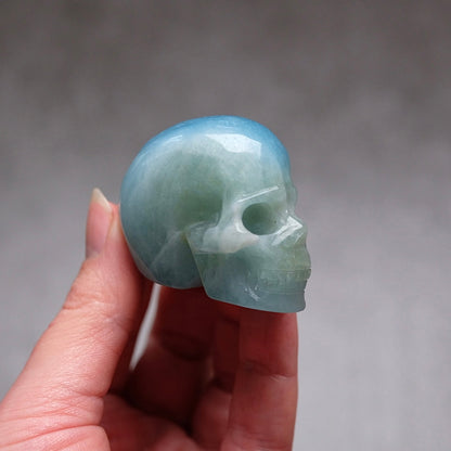 Rare Aquamarine Skull | Blue Aquamarine Crystal Skull