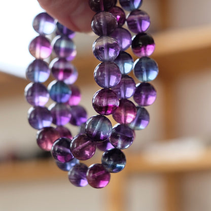 High Grade Rainbow Fluorite Bracelet | Crystal Stretch Bracelet