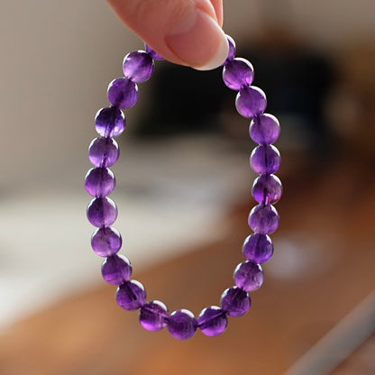 Amethyst Bracelet | Deep Purple Amethyst Crystal Stretch Bracelet