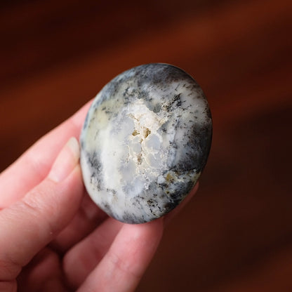 Merlinite Palm Stone | Dendritic Opal Palmstone