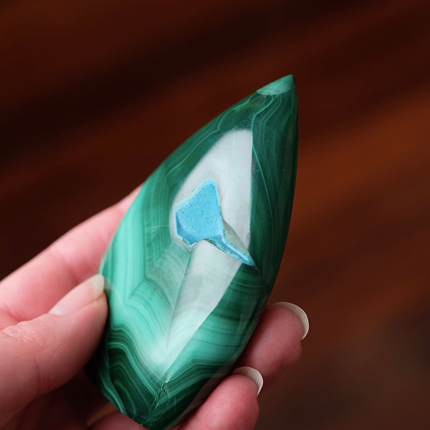 Malachite Chrysocolla Freeform | Malachite Crystal Flame