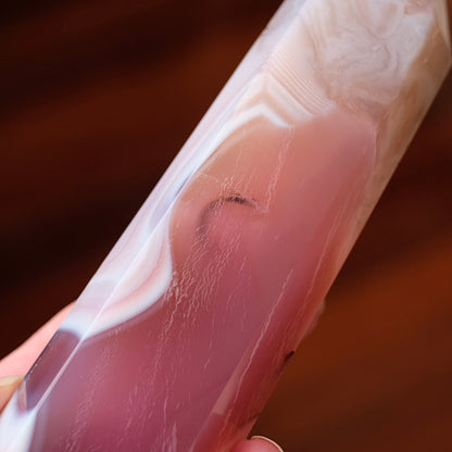 Pink Jelly Agate Point | Pink Agate Crystal Tower