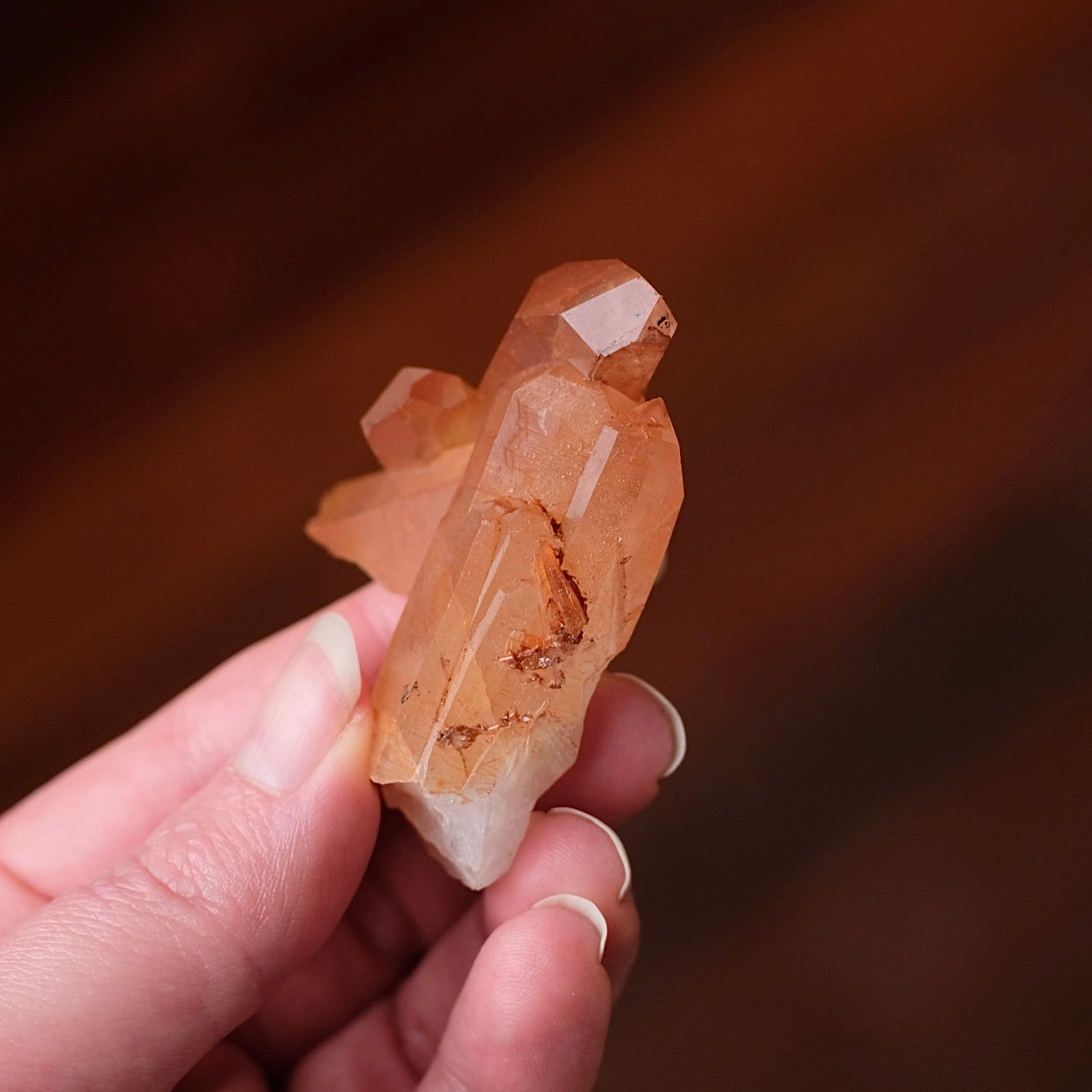 Tangerine Quartz Cluster | Orange Quartz Crystal Specimen