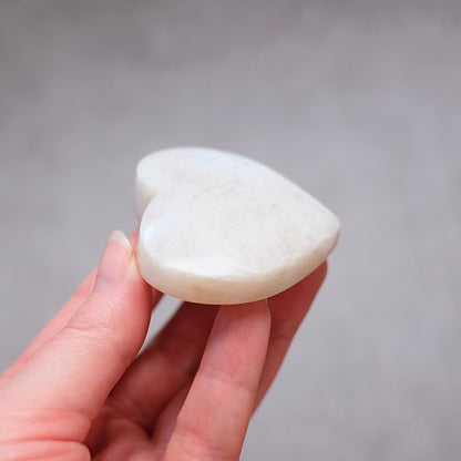 Flashy Moonstone Heart | Crystal Heart Carving